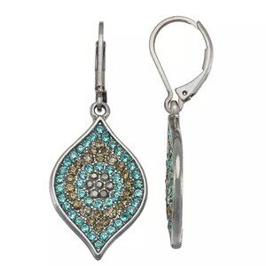 Simply Vera Vera Wang Evil Eye Drop Earrings Turquoise Aqua Blue Black Gunmetal